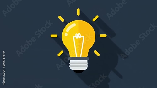 Cartoon lightbulb shines on navy