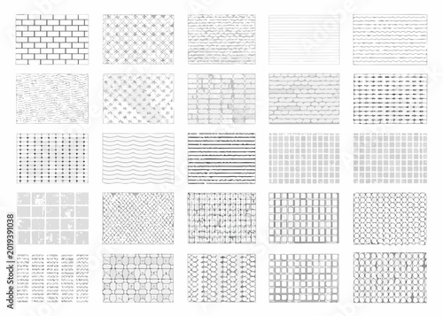 Fotografija thirty six drafting patterns in a grid arrangement featuring brick wave and geom