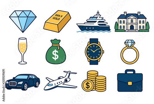 Fotografija Wealth and luxury items collection.