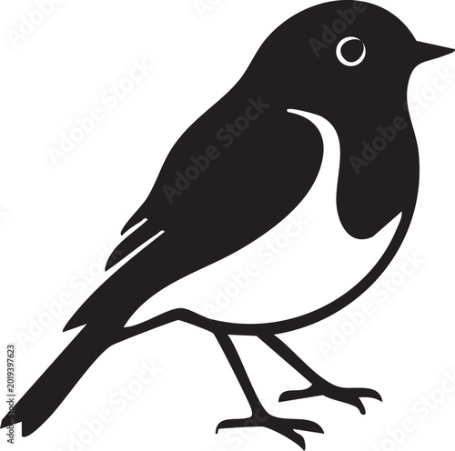 Silhouette Bird: A simple and elegant silhouette of a charming avian creature, rendered in bold lines and minimal detail, capturing the essence of the bird.
