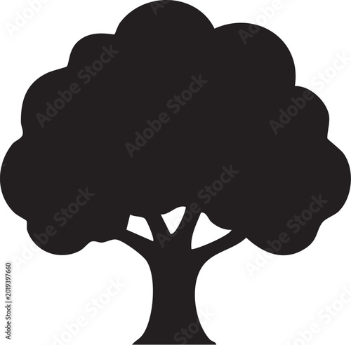 Solitary silhouette of a mature tree, evoking a sense of tranquility and natural wonder. 