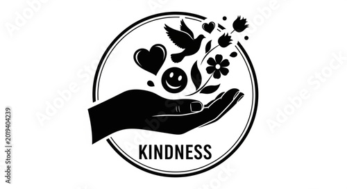 Konstfotografi Hand holding symbols of kindness and love.