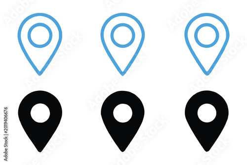 Location pin icon. Minimal map marker vector. Destination point sign Free Download Location pin icon. Minimal map marker vector. Destination point sign - GFXLoad
