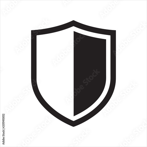 Free Download Shield icon with half black and half white design security and protection silhouette - GFXLoad