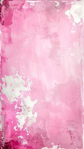 A vibrant abstract background featuring varying shades of pink with distressed white and silver textures.