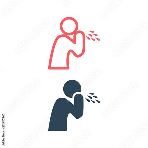 Bild auf Leinwand Cough people icons set vector isolated illustration healthy signage template des