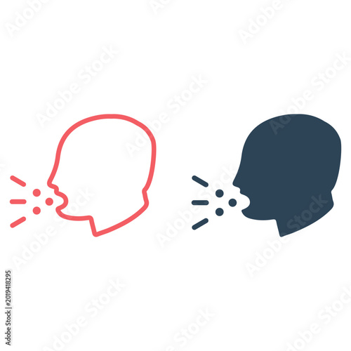 Bild auf Leinwand Cough people icons set vector isolated illustration healthy signage template des