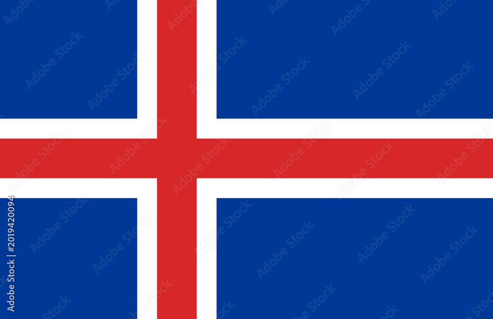 Obraz premium Waving Flag of Iceland