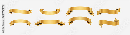 Luxury Gold Ribbons & Banners Vector Pack - Elegant Award Ribbons, Celebration & Title Banners price bookmark note background discount. Exclusive golden tag sticker.	