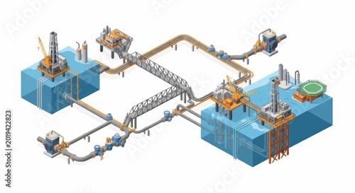 Tableau sur toile Industrial machinery and equipment setup.