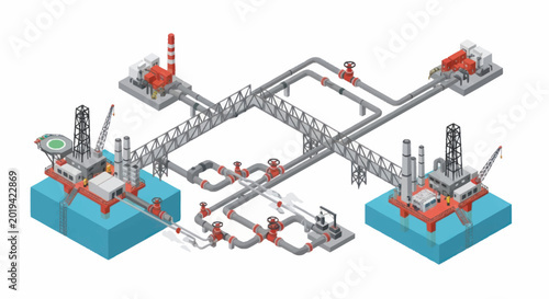 Obraz na płótnie Industrial offshore oil rig platform.