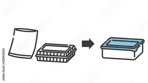プラスチック容器の代わりにタッパを使うイラスト