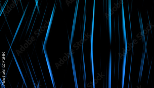 Blue Electric Vertical Light Beams on Black Background Abstract Laser Energy Technology Power Pattern