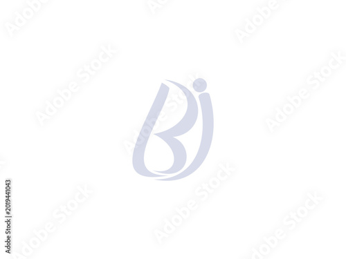 Bild auf Leinwand LBI abbreviation logo with a square simpel
