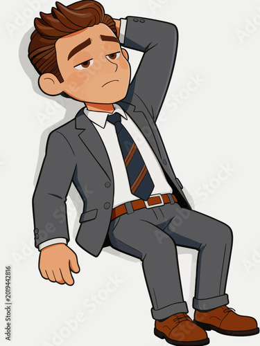 Photos Exhausted Businessman Slumping and Feeling Weary