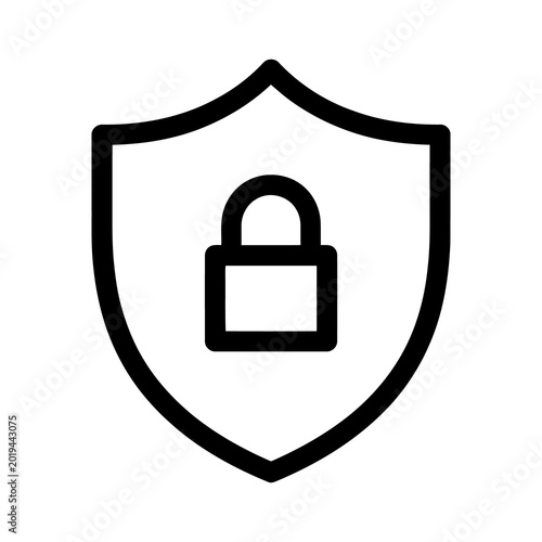 Security shield with lock icon representing data protection and cybersecurity measures