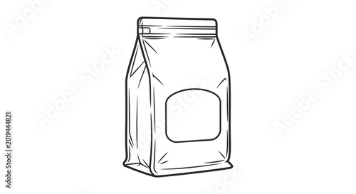 Quadro em tela Isolated outline of a food package for presentation and design purposes