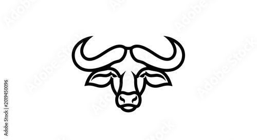 Fotografia Buffalo Head Silhouette Icon, African Wildlife Symbol