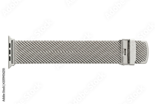 Quadro em tela Silver stainless steel mesh watch band strap