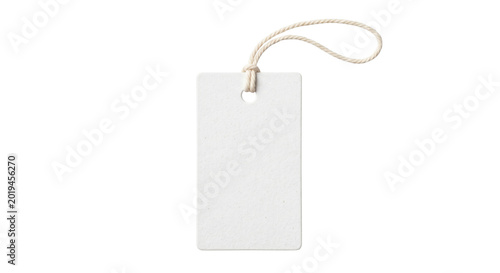 Fotografía Blank white paper hang tag with twine string