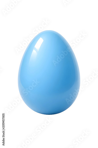 Blue Easter Egg Isolated on White Background Holiday Decoration Concept