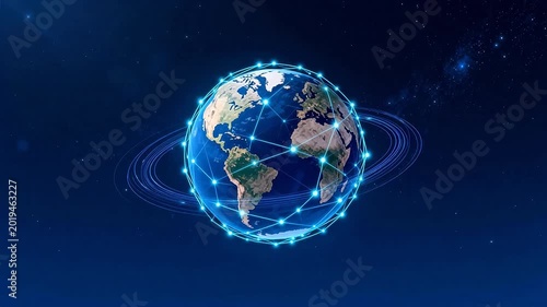 Globe with network connections