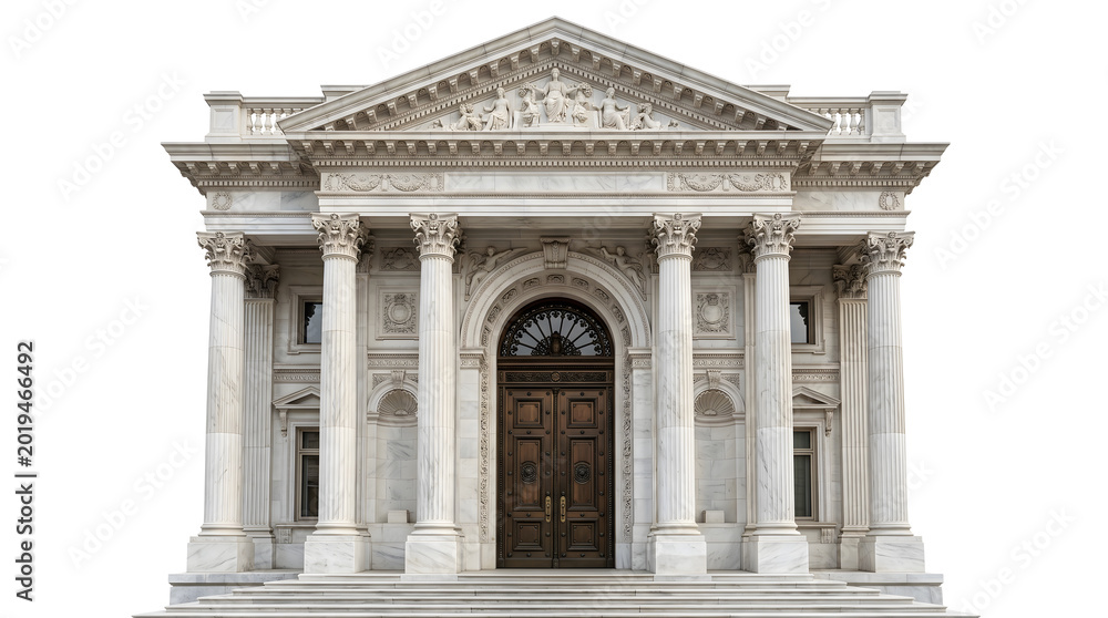 Obraz premium Classical Marble Building Facade with Columns Luxury Ancient Architecture