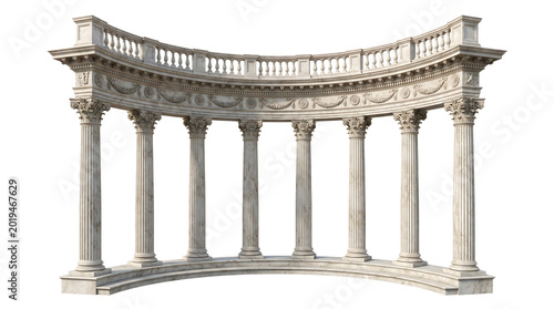 Classical Architecture Semicircle Colonnade for Virtual Studio and Luxury Event Design