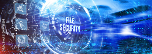 Business, Technology, Internet and network security. File security. 3d illustration