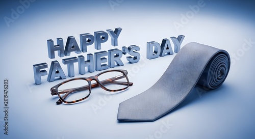 Fathers Day celebration with rolled tie and glasses on light background