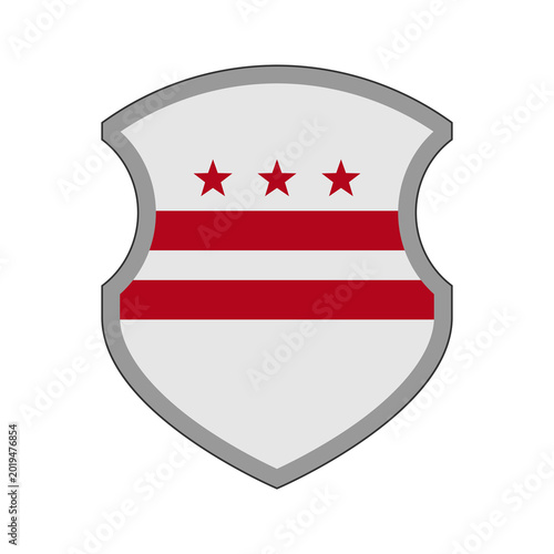 Free Download State flag of Washington DC Shield logo icon isolated on white background - GFXLoad
