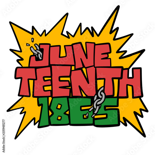Retro Juneteenth 1865 Typography Hand Drawn Vector Design