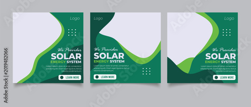 Solar energy social media post banner template