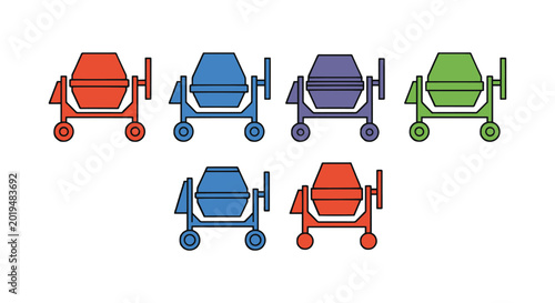 Cementmixer Line art vector minimal clean abstract