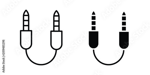 Konstfotografi Audio Cable icon on white background.