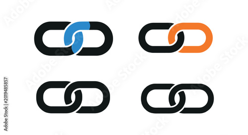 Chain Line art vector set simple illustration