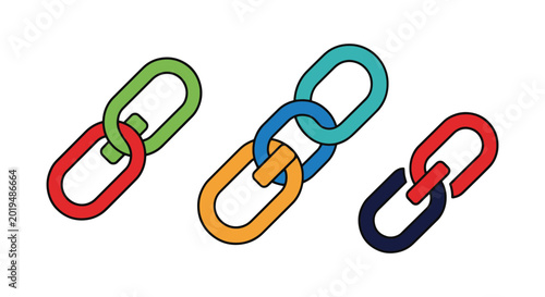 chain link Line art vector abstract simple graphic