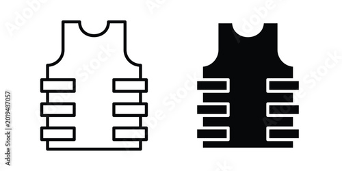 Photos Bulletproof vest icon on white background.