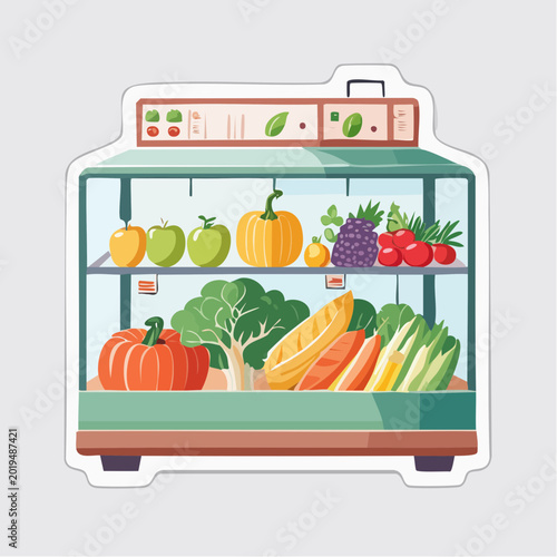Fresh Produce Display in a Refrigerator