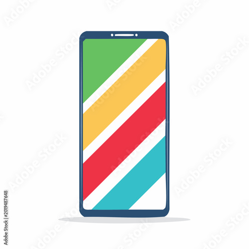 Modern Smartphone with Colorful Diagonal Screen Design