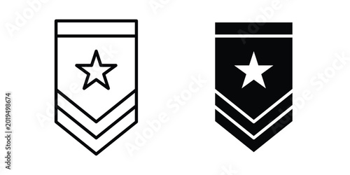 Fotografie Military rank badge icon on white background.