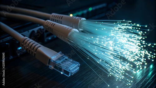 network cables connected to a network cable