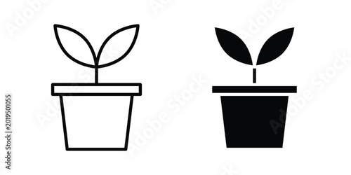 Bild auf Leinwand Plant Pot icon on white background.