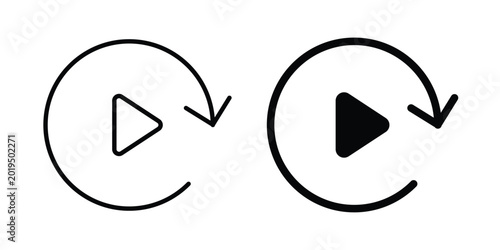 Tableau sur toile Replay icon on white background.