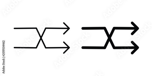 Tableau sur toile Shuffle arrow icon on white background.