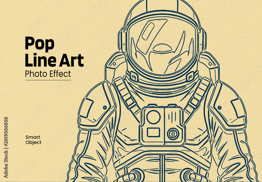 Pop Art Line Drawing Photo Effect Stock Template | Adobe Stock