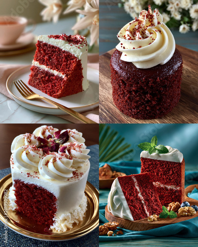 Classic Red Velvet Cake Dessert Photography