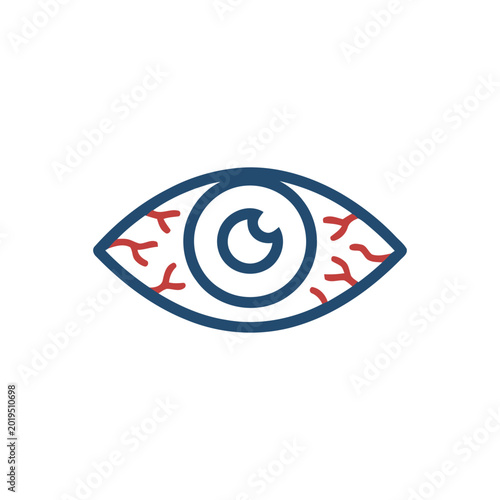 Quadro su tela Bloodshot Eye Icon Illustration Containing irritated vision red veins and eye fa