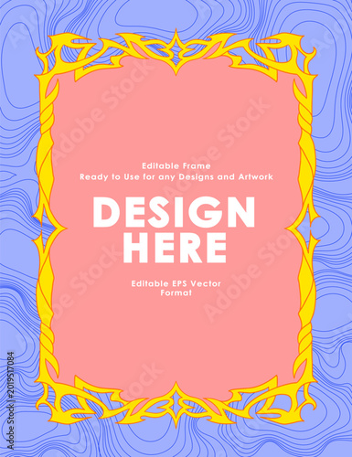 Fotografie Customizable Ornate Tribal Golden Frame
