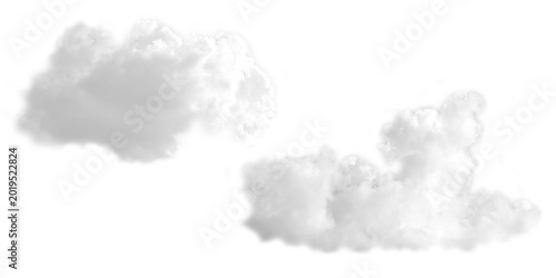 Billede på lærred High-quality white fluffy clouds isolated on solid transparent background